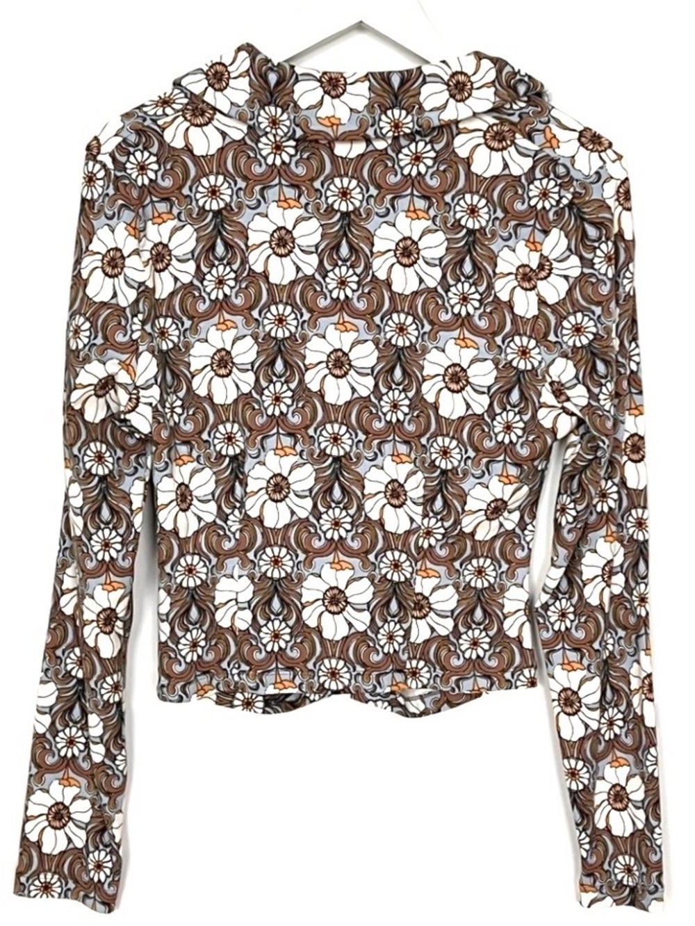 Anthropologie Maeve Ruched Floral Button Front Top Medium - Picture 5 of 9